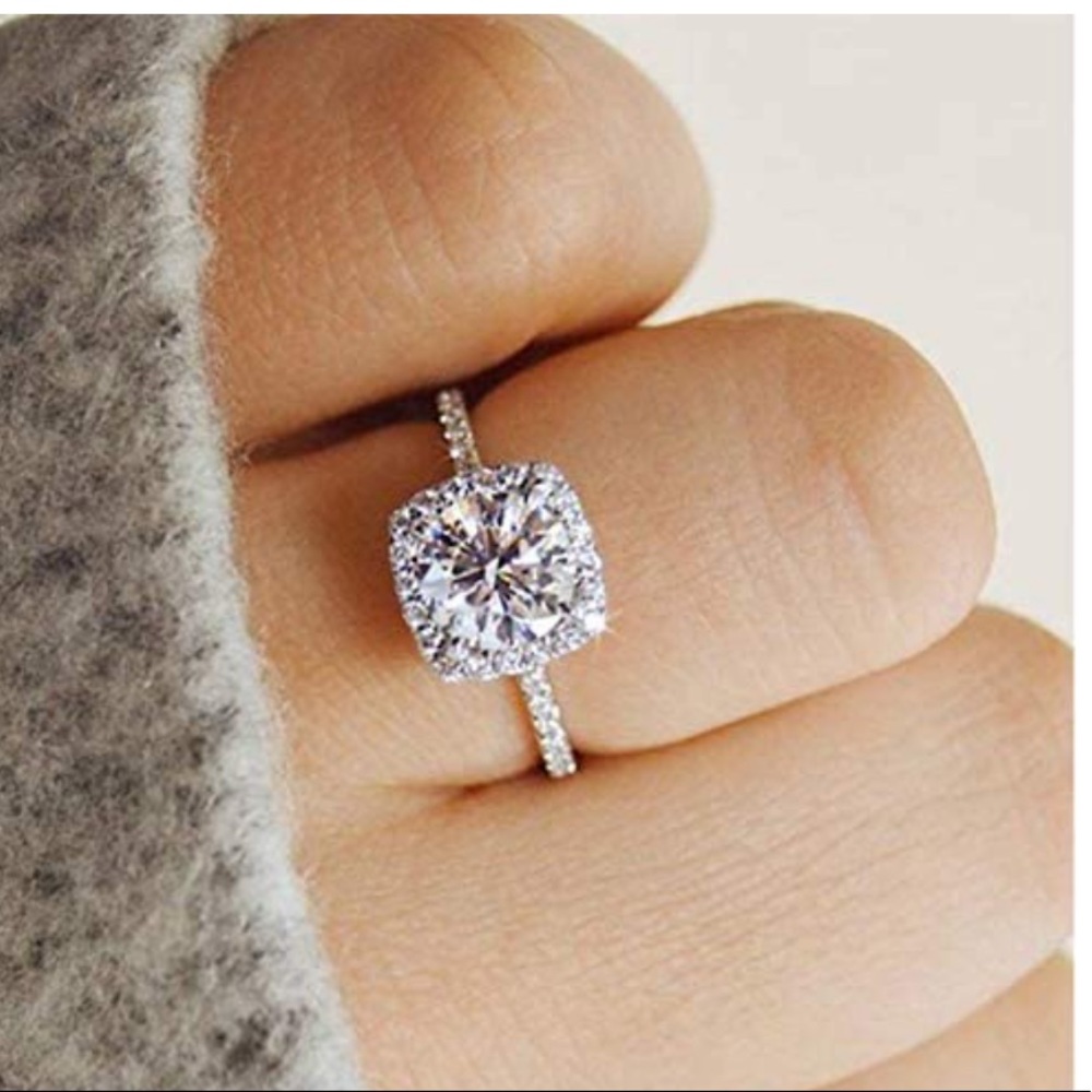 925 Sterling Silver Zircon Stone Ring